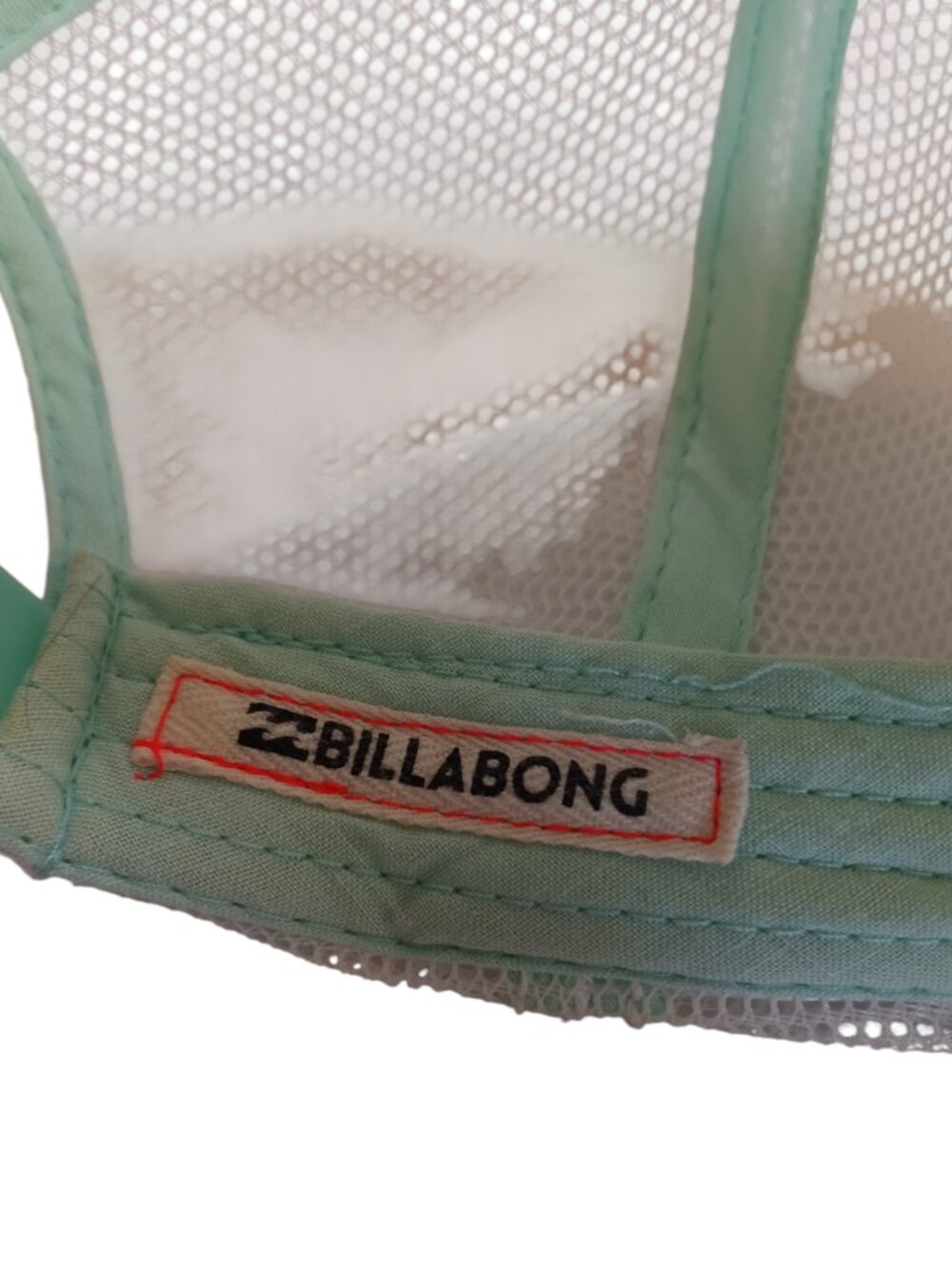 Billabong Mint Green & White Mesh Trucker Hat Surf Wave Logo Snapback - Picture 9 of 12
